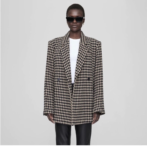 Anine Bing Jackets & Blazers - Anine Bing Kaia Blazer Houndstooth wool